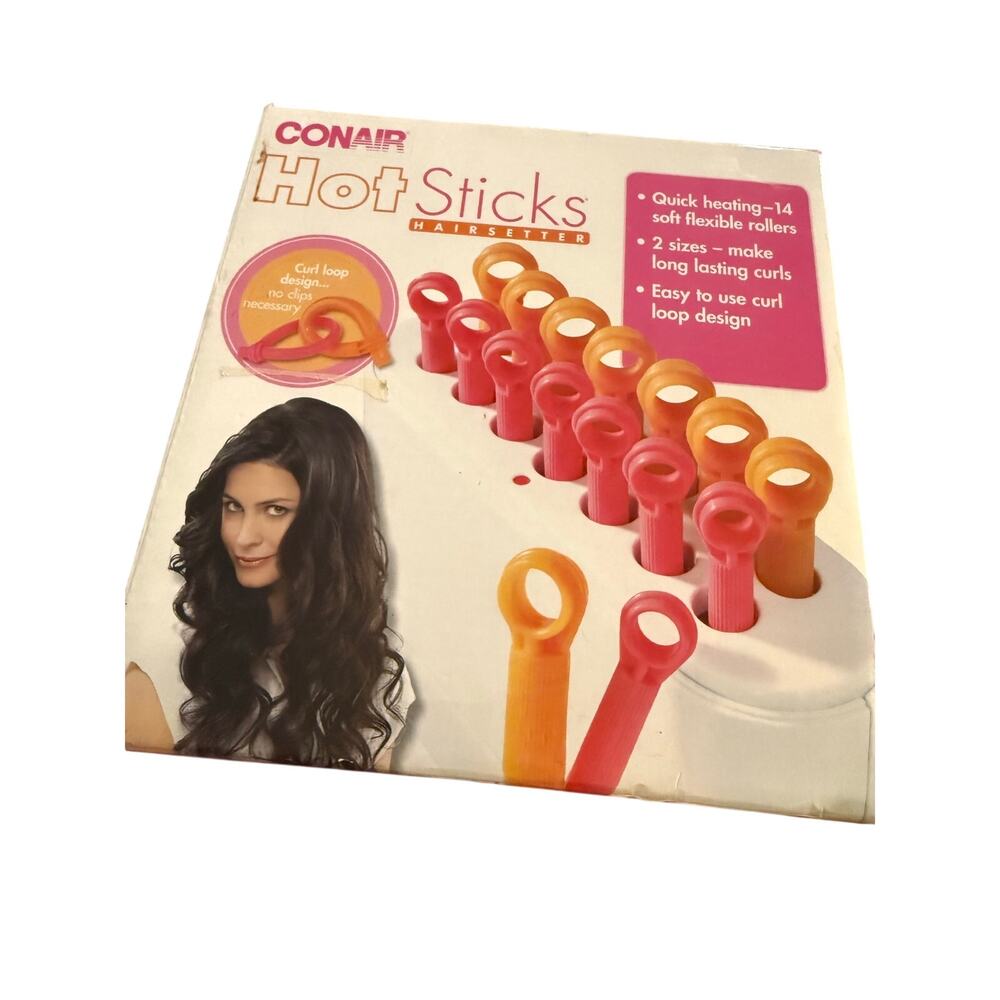 Conair Hot Sticks Hair Setter 14 Bendable Rollers Quick 90s Y2K PERFECT VINTAGE